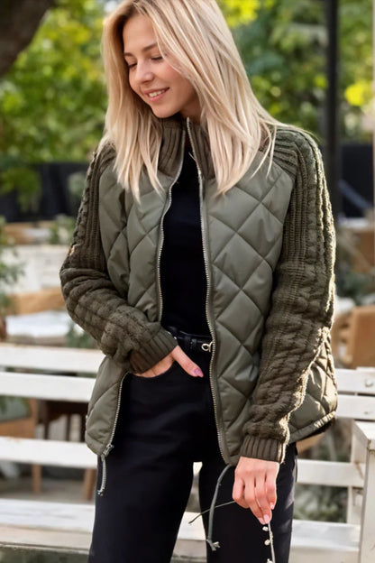 Giacca a Maglia Donna con Zip | Stile Patchwork per il Comfort di Autunno e Inverno TIAMUSE Older