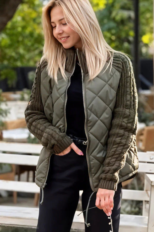 Giacca a Maglia Donna con Zip | Stile Patchwork per il Comfort di Autunno e Inverno TIAMUSE Older