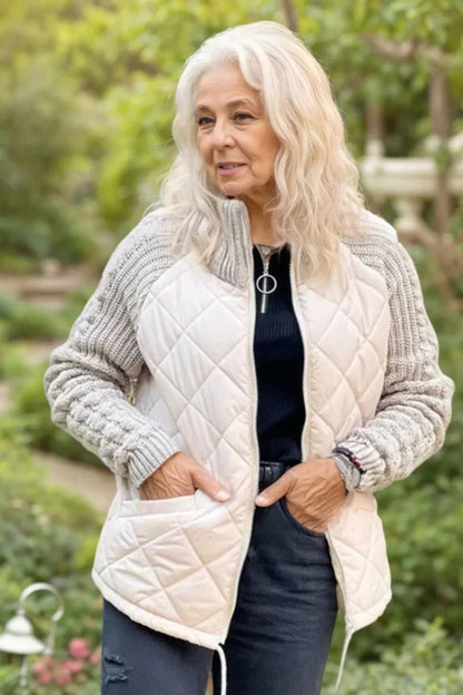 Giacca a Maglia Donna con Zip | Stile Patchwork per il Comfort di Autunno e Inverno TIAMUSE Older