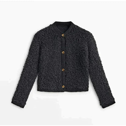 Giacca da Donna in Pile Morbido con Bottoni Sul Davanti | Josefi TIAMUSE Outwear