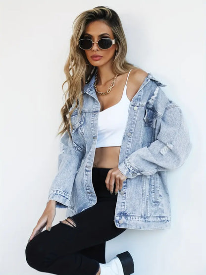 Giacca di Jeans Donna Oversize 2025 | Comfort e Moda Senza Tempo TIAMUSE