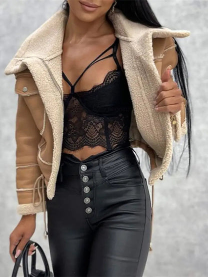 Giacca in Ecopelle da Donna | Foderata in Sherpa/Pile, Autunno/Inverno TIAMUSE Outwear