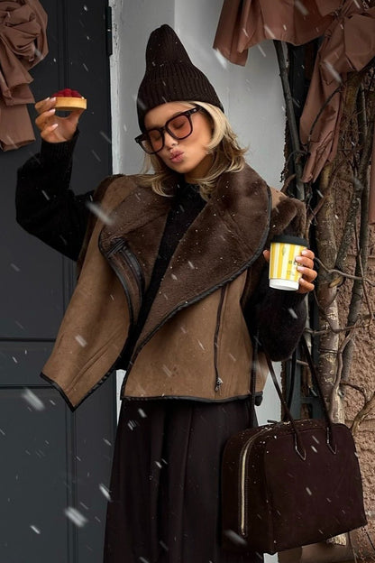 Gilet Donna in Pelliccia Sintetica - Cappotto Senza Maniche Caldo per Autunno Inverno | Alicia TIAMUSE Outwear