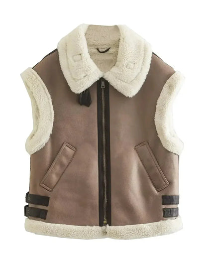 Gilet Teddy Donna Caldo | Gilet Invernale Senza Maniche in Pelliccia Morbida – Evi TIAMUSE November