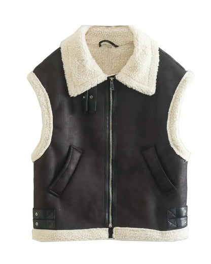 Gilet Teddy Donna Caldo | Gilet Invernale Senza Maniche in Pelliccia Morbida – Evi TIAMUSE November