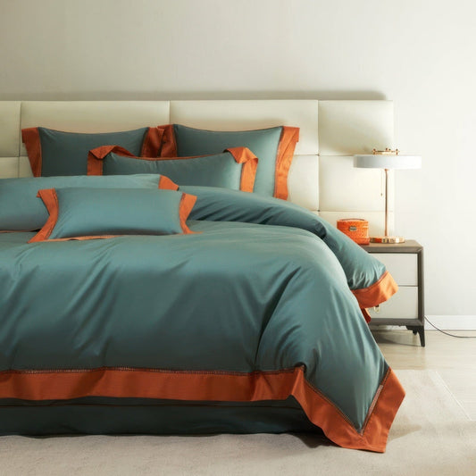 Set di Biancheria Verde – Set di Copripiumino in Cotone Egiziano | Emerali