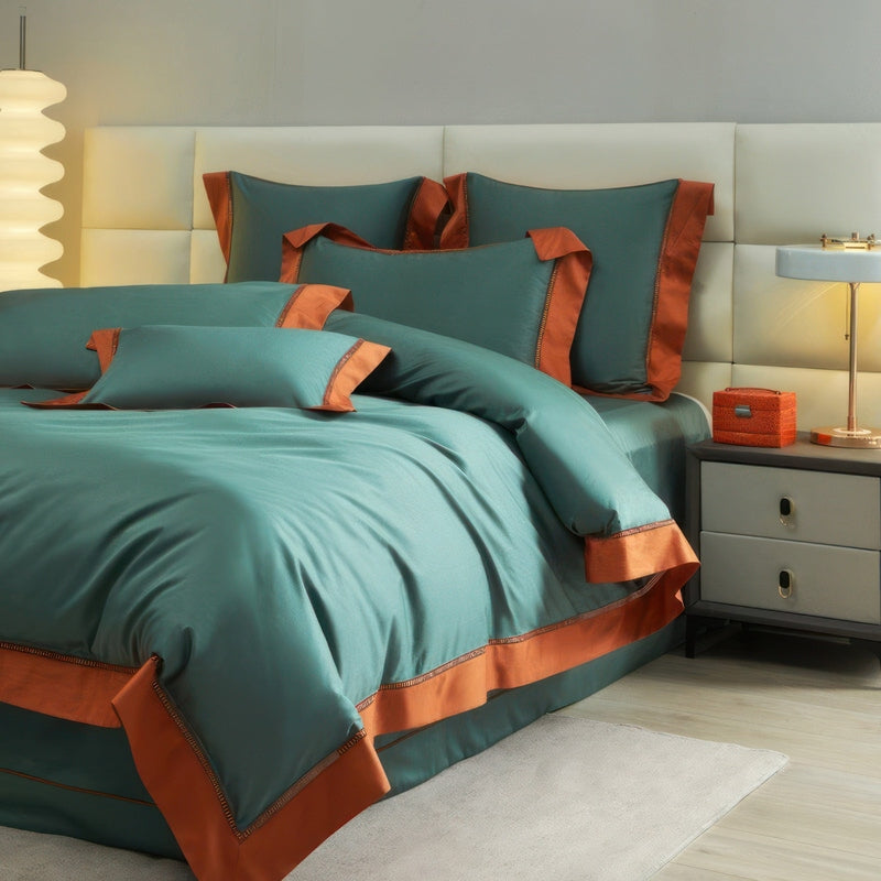 Set di Biancheria Verde – Set di Copripiumino in Cotone Egiziano | Emerali