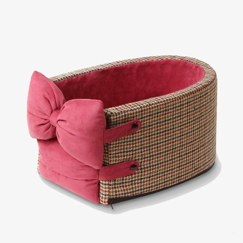 Cuscino per Auto per Cani e Gatti Houndstooth Lookout Console con Fiocco | Etami