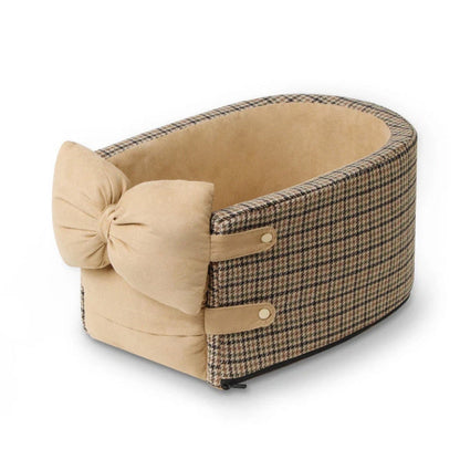 Cuscino per Auto per Cani e Gatti Houndstooth Lookout Console con Fiocco | Etami