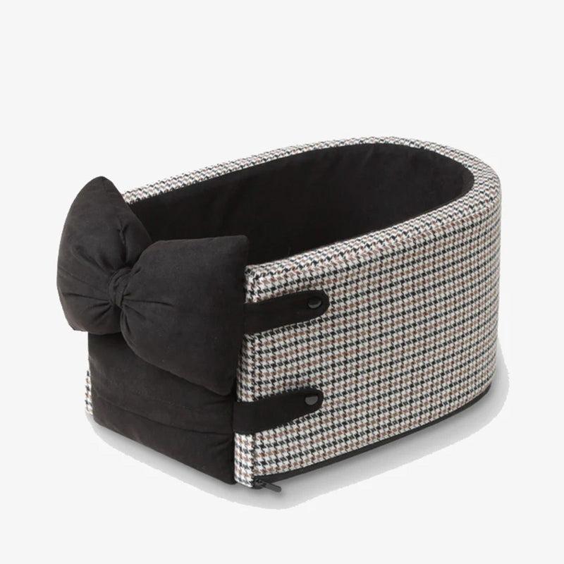 Cuscino per Auto per Cani e Gatti Houndstooth Lookout Console con Fiocco | Etami