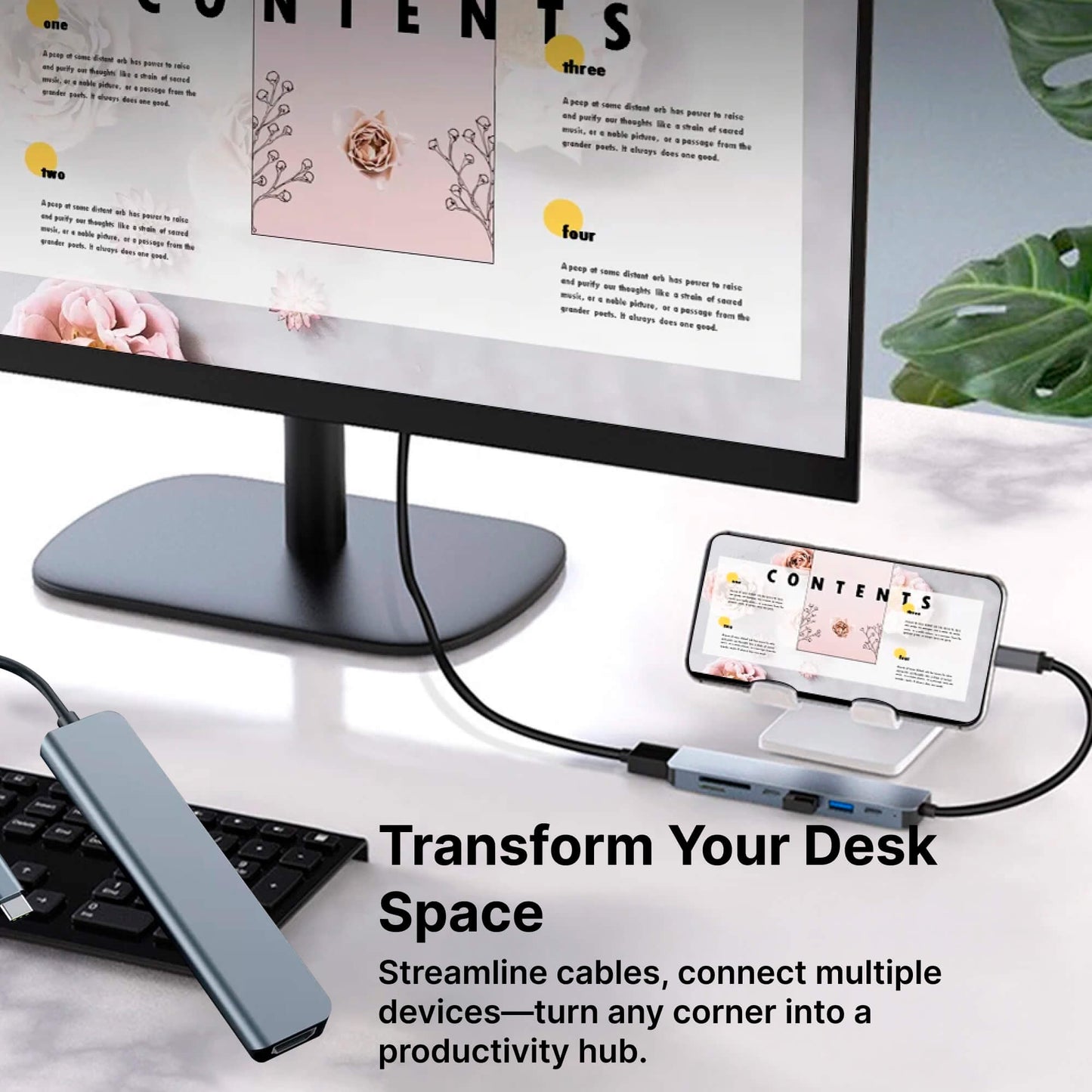 Hub USB-C – Adattatore Plug-and-Play per MacBook | ConnectPro TIAMUSE Gadgets