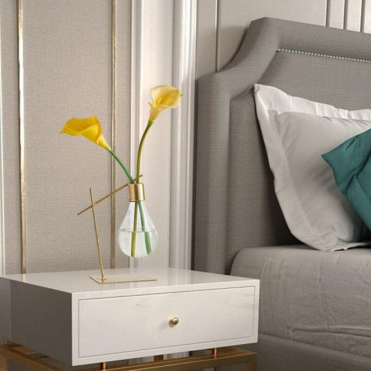 Vase à Bulbe Hydroponique – Vase Moderne en Verre pour Propagation avec Support en Métal | Alisi