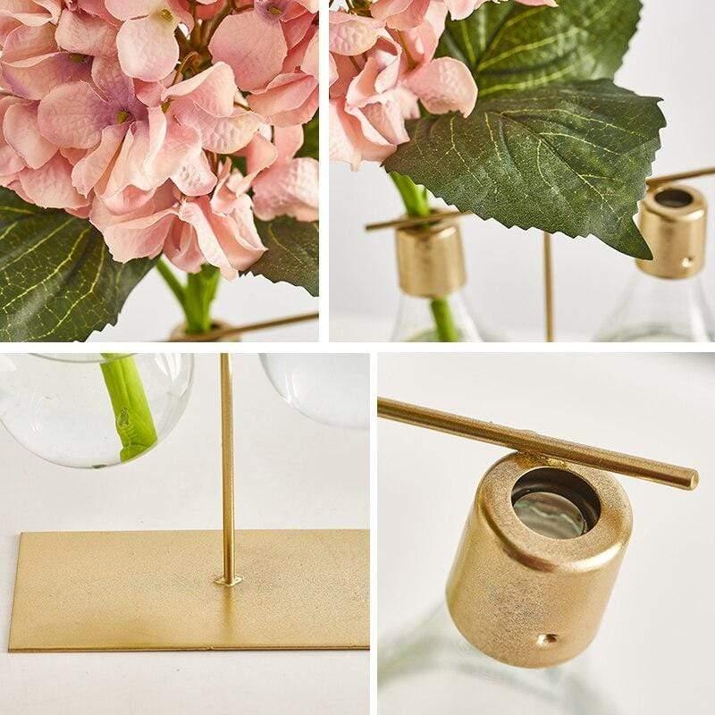 Vase à Bulbe Hydroponique – Vase Moderne en Verre pour Propagation avec Support en Métal | Alisi