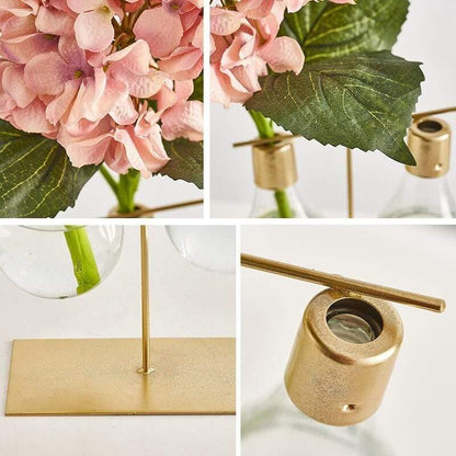 Vase à Bulbe Hydroponique – Vase Moderne en Verre pour Propagation avec Support en Métal | Alisi