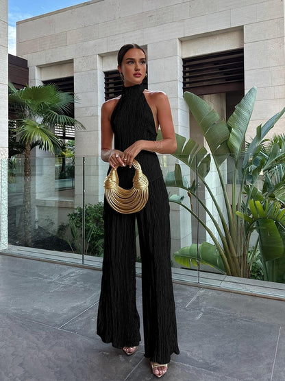 Ivette Completo con Top Asimmetrico e Pantaloni Ampi 2025 | Outfit Raffinato per Vacanze, Cene e Occasioni Glamour TIAMUSE Pants Women