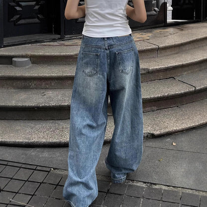 Jeans Donna Baggy Wide Leg | Denim Lavato a Fit Largo Retrò TIAMUSE Jeans