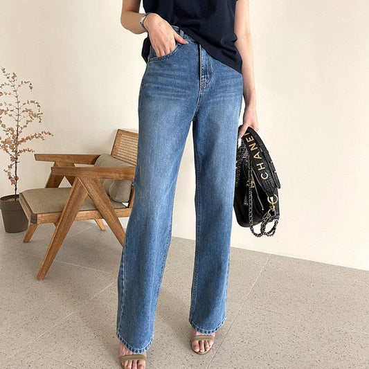 Jeans Donna Dritti | Blu Scuro Essenziale per l’Uso Quotidiano TIAMUSE Jeans