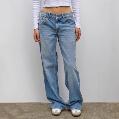 Jeans Donna Dritti | Denim Blu con Patchwork a Stella Maculata TIAMUSE Jeans