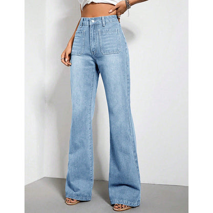 Jeans Donna a Vita Alta Loose Azzurro Chiaro TIAMUSE Jeans