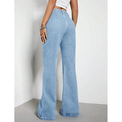 Jeans Donna a Vita Alta Loose Azzurro Chiaro TIAMUSE Jeans