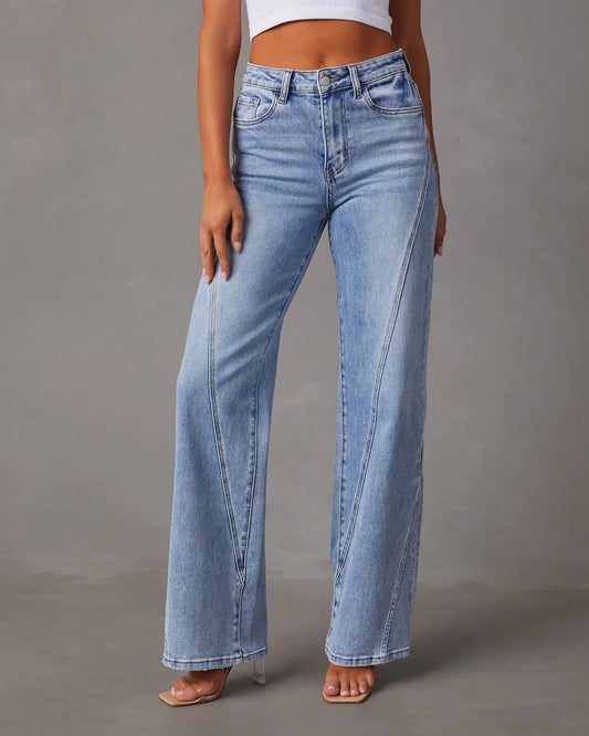 Jeans Donna a Zampa d’Elefante | Dettaglio Patchwork, Stile Città & Weekend TIAMUSE