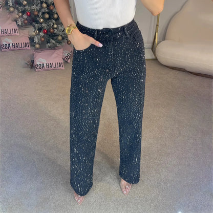 Jeans Eleganti Donna | Denim Brillante a Vita Alta in Grigio, Nero e Azzurro Chiaro TIAMUSE