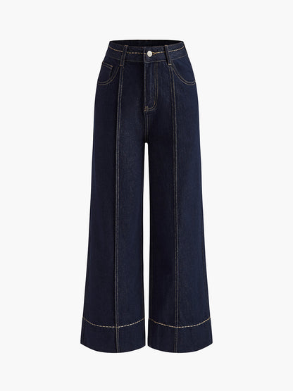 Jeans Eleganti Donna Palazzo | Denim a Gamba Larga Autunno Inverno TIAMUSE
