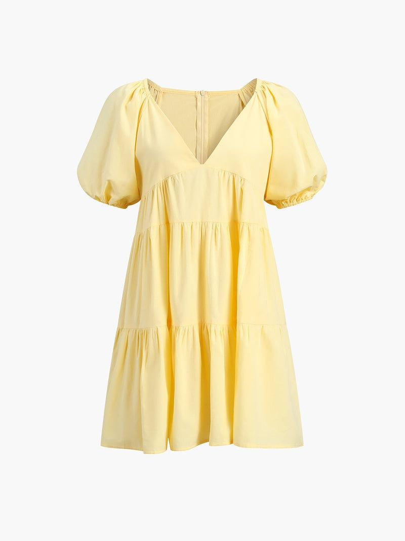 Katy – Vestito Corto Giallo | Look Leggero e Femminile per Vacanze, Picnic e Stile Quotidiano TIAMUSE Dresses