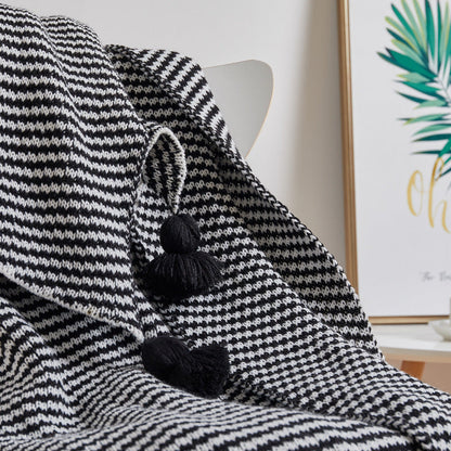 Couverture tricot avec franges | Talasa