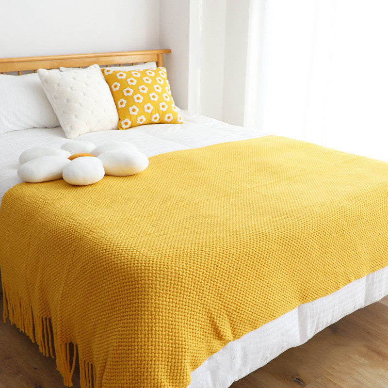 Gestrickte Fransen-Decke - Perfekte Nordische Chenille für ein Wohlfühlleben | Elrond