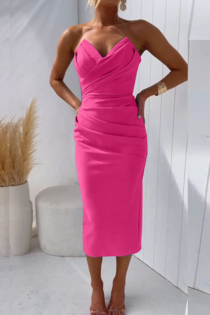 Lina Elegante Abito da Festa 2025 | Vestito da Cocktail Senza Spalline per Cene Formali & Eventi Speciali TIAMUSE Elegante Abito