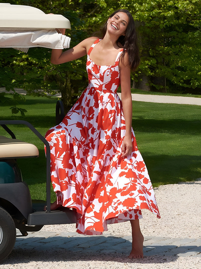 Lisa Abito Maxi Floreale 2025 | Elegante Abito Cami Senza Schiena per l’Estate TIAMUSE Dresses