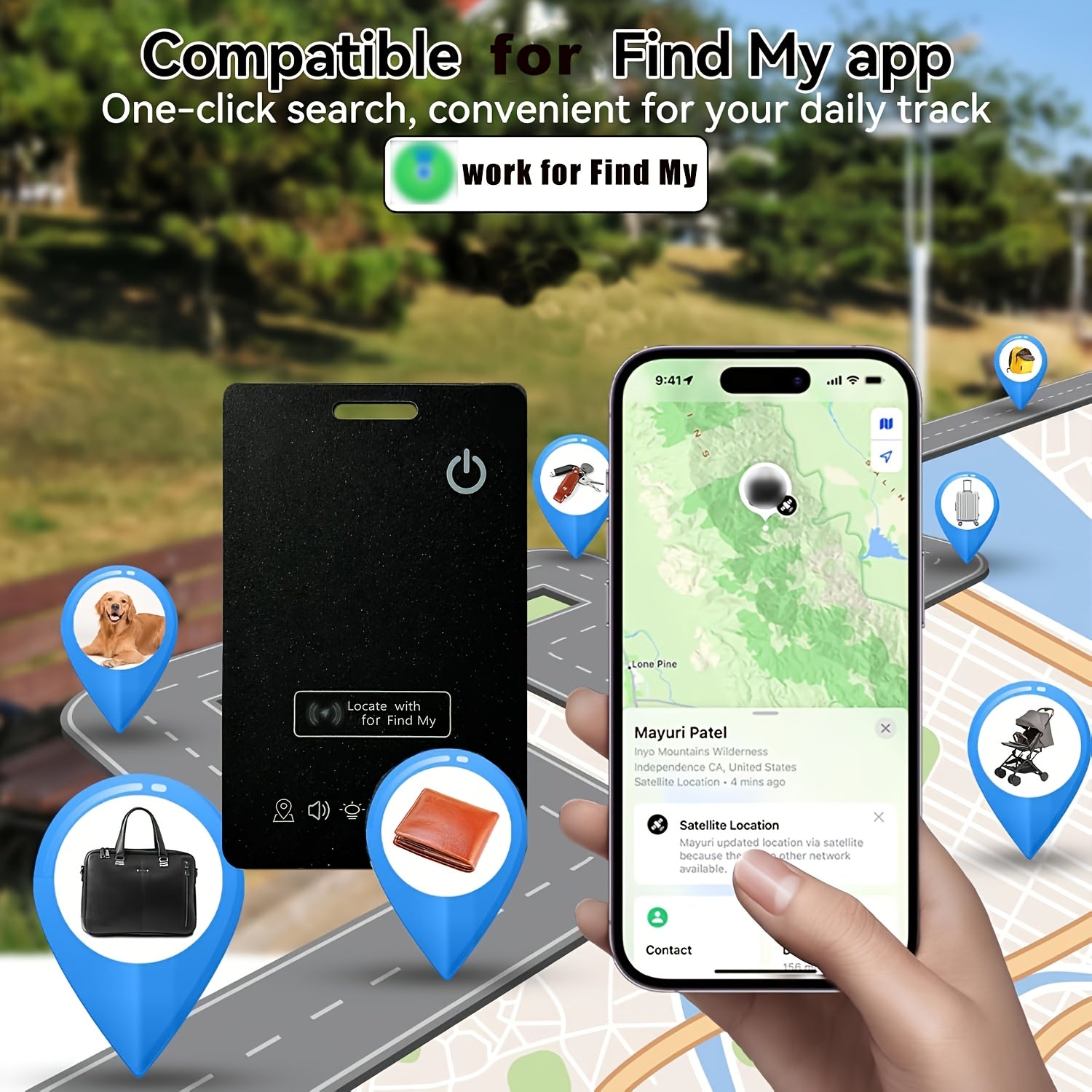 Localizzatore GPS in Formato Carta - Tracker GPS Compatto per Valigie, Portafogli e Passaporti | GeoSlim TIAMUSE Gadgets