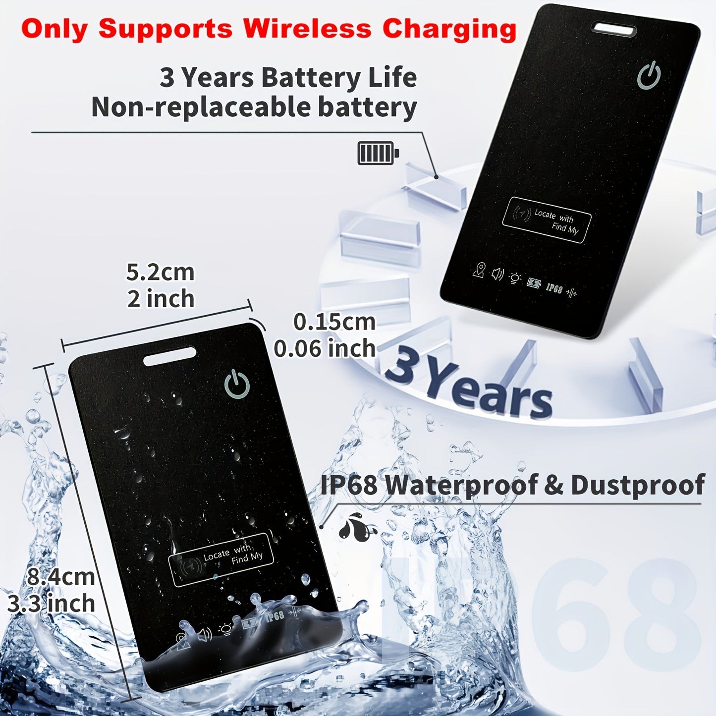 Localizzatore GPS in Formato Carta - Tracker GPS Compatto per Valigie, Portafogli e Passaporti | GeoSlim TIAMUSE Gadgets