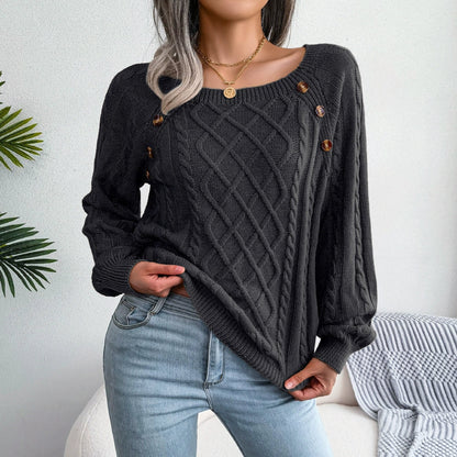 Maglia Donna Elegante con Bottoni Decorativi | Look Autunno-Inverno TIAMUSE