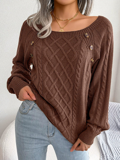 Maglia Donna Elegante con Bottoni Decorativi | Look Autunno-Inverno TIAMUSE