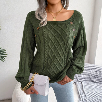 Maglia Donna Elegante con Bottoni Decorativi | Look Autunno-Inverno TIAMUSE