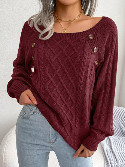 Maglia Donna Elegante con Bottoni Decorativi | Look Autunno-Inverno TIAMUSE