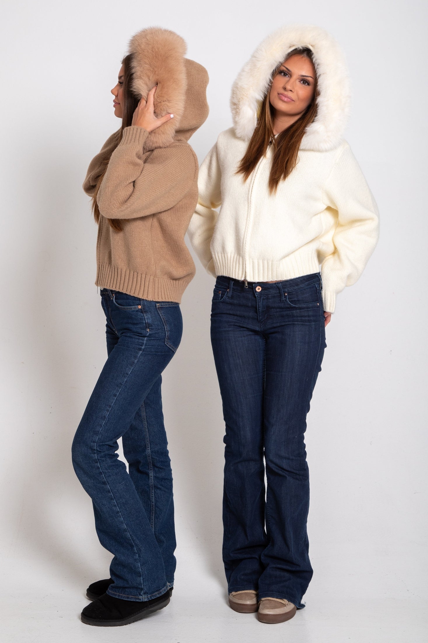 Maglia Giacca Autunnale con Collo in Pelliccia Naturale | Arianna TIAMUSE November