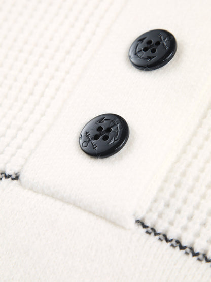 Maglione Donna Bianco a Collo Aperto con Bottoni | Pullover Elegante Invernale TIAMUSE Sweaters