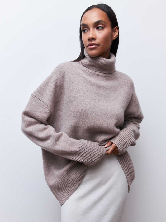 Maglione a Collo Alto Lungo Donna | Maglieria Comoda e Elegante TIAMUSE
