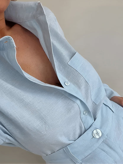 Milagros Completo Elegante con Camicia a Maniche Lunghe e Pantaloncini 2025 TIAMUSE Short Sets