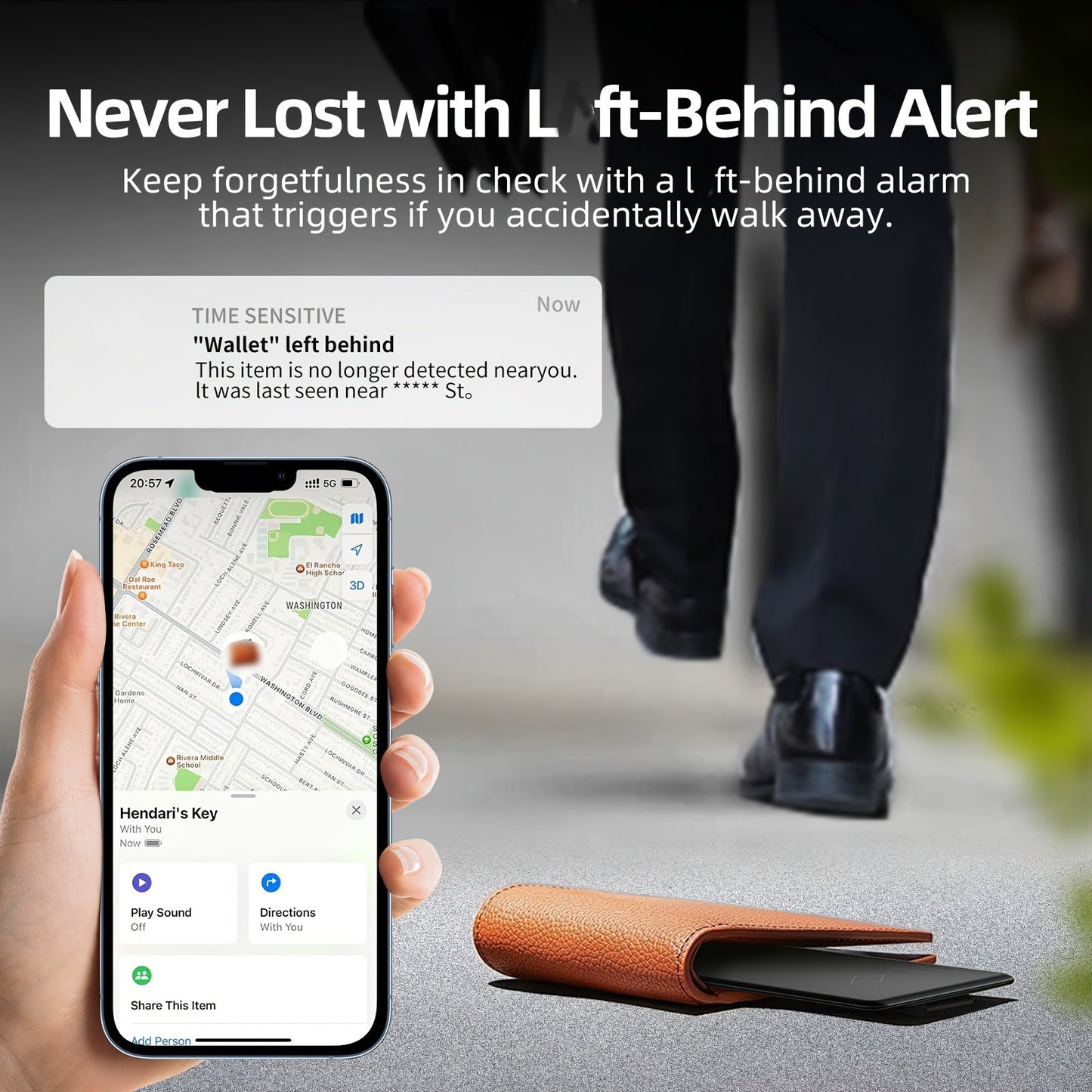 Mini GPS Tracker Card – Ricaricabile e Senza Fili per Portafogli e Valigie | FindPro TIAMUSE