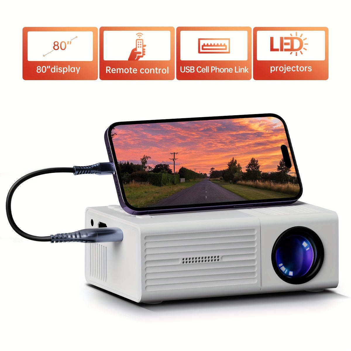 Mini Proiettore – 3000 Lumen, Portatile & Home Cinema | NexVision TIAMUSE Gadgets