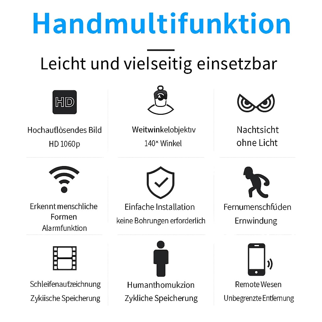 Mini telecamera di sorveglianza con 1080P HD e visione notturna per sicurezza discreta | VizoCam TIAMUSE Gadgets