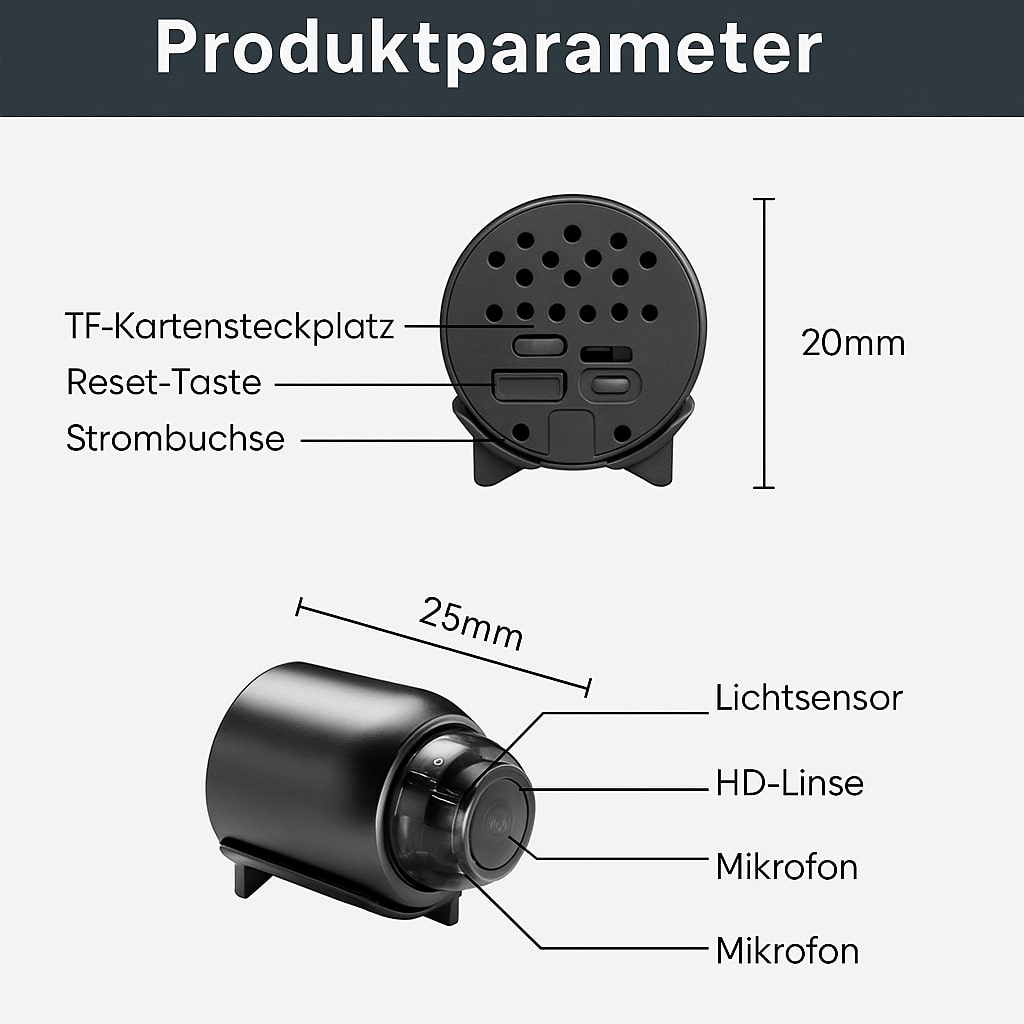 Mini telecamera di sorveglianza con 1080P HD e visione notturna per sicurezza discreta | VizoCam TIAMUSE Gadgets