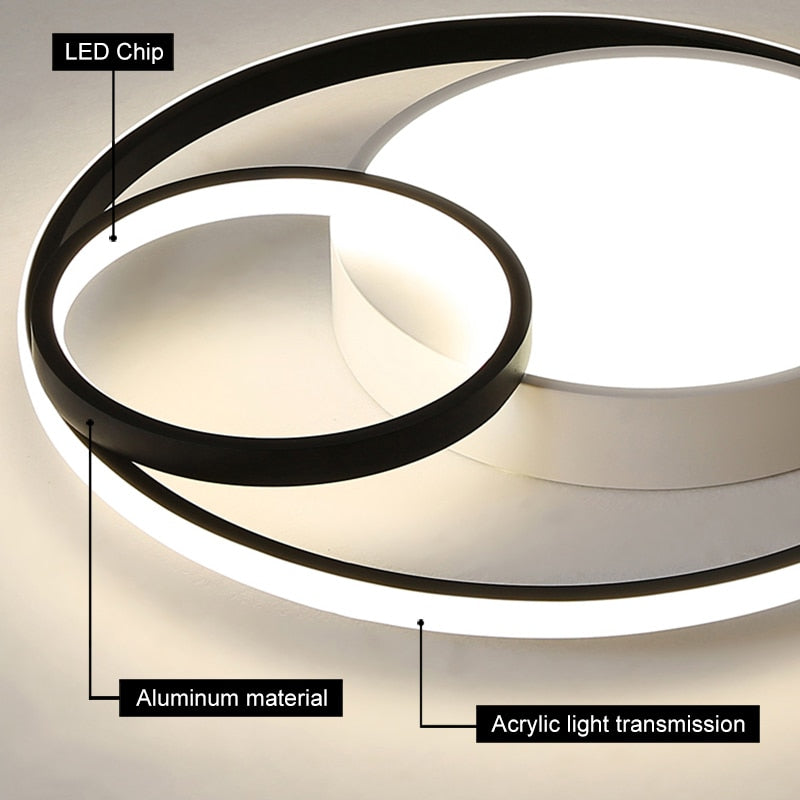 Lampada da Soffitto LED Modern Infinite Circles – Illuminazione Dimmerabile Elegante per Ogni Stanza | Aloed