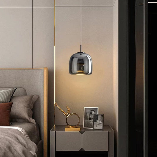 Lampada a Sospensione in Vetro Nero Nordico | Eleganza Moderna per Interni Eleganti - Sterlin