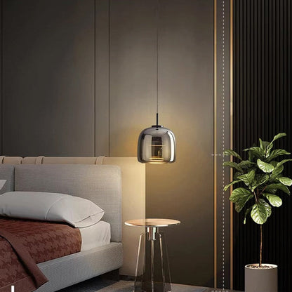 Lampada a Sospensione in Vetro Nero Nordico | Eleganza Moderna per Interni Eleganti - Sterlin