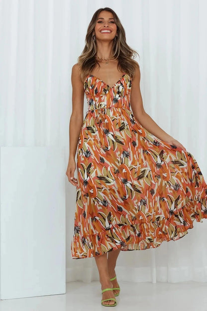 Orietta Abito Elegante 2025 | Vestito Fluttuante con Scollo a V per Eventi Estivi TIAMUSE Dress